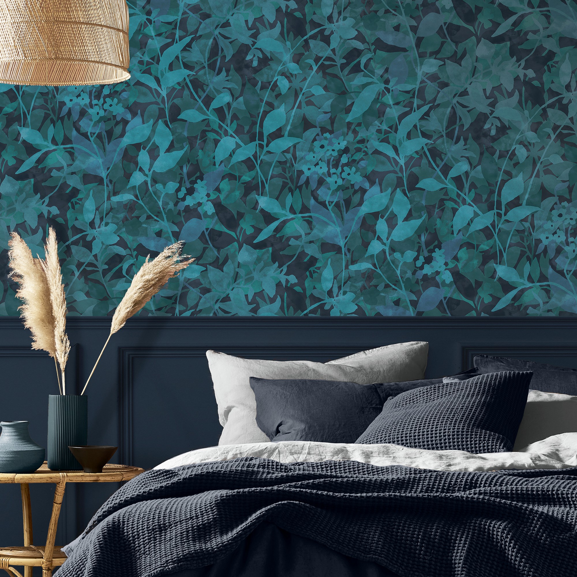 Fleur Wallpaper 124116 By Graham Brown In Midnight Blue